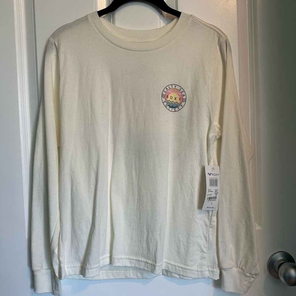 Roxy Off-White Long Sleeve Tee Casual Comfort NWT
